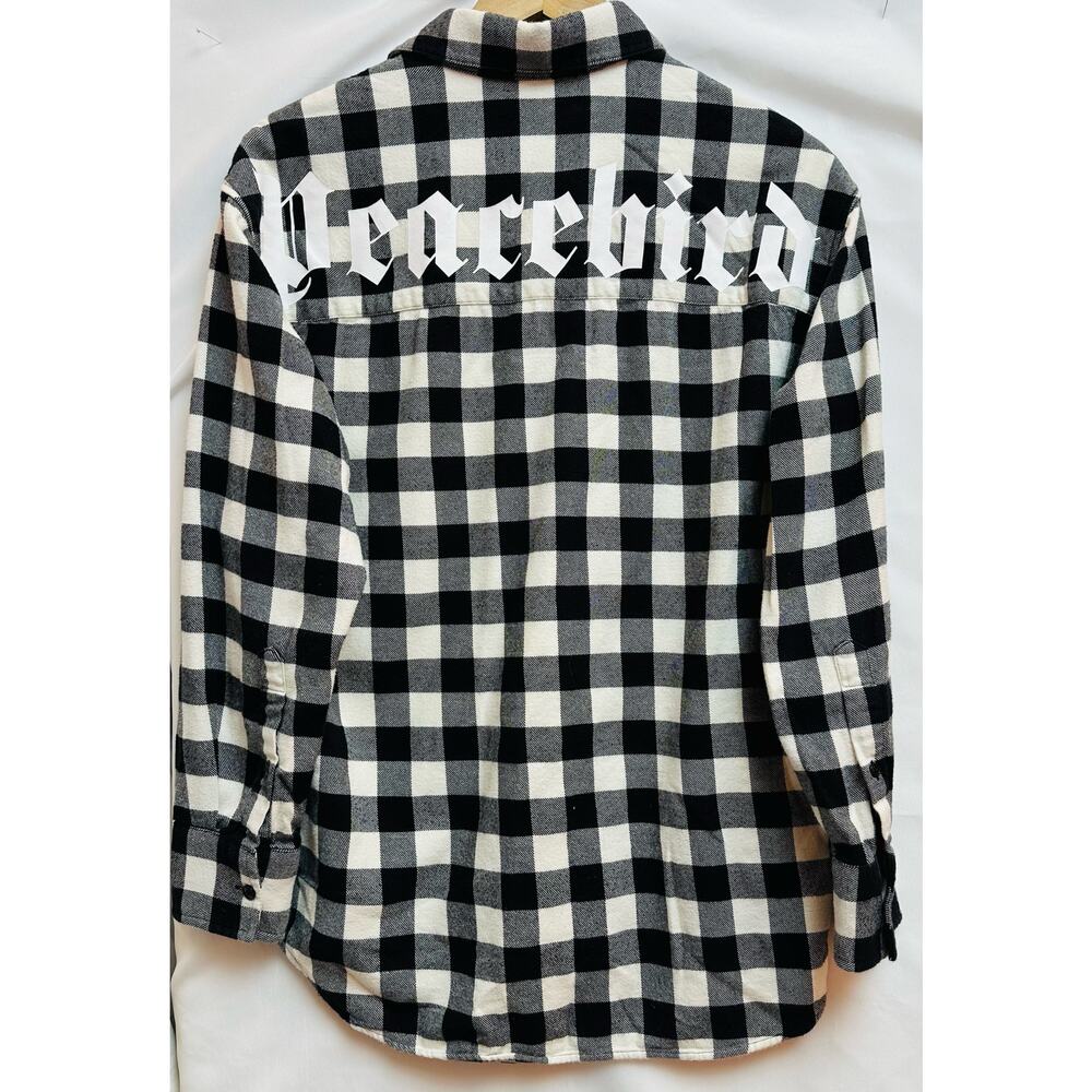 Peacebird True Flannel 100% Cotton graphic Logo size Medium